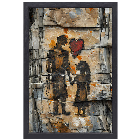 Familie Verbonden door Liefde canvas met baklijst