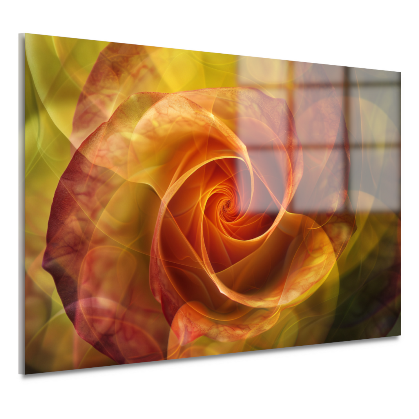 Draaiende Bloem in Vurige Kleurenpracht acrylglas