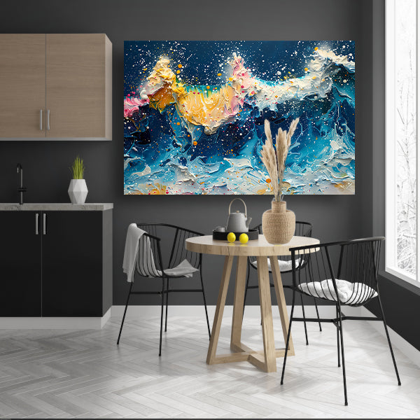 Impressionistische Zeegezicht canvas met baklijst