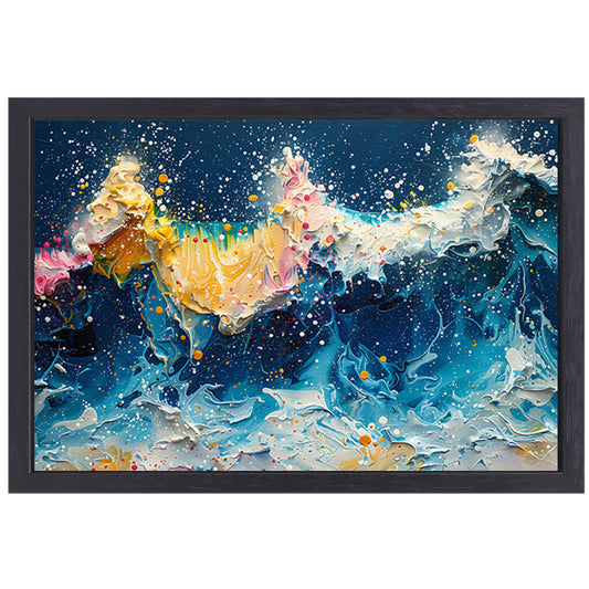 Impressionistische Zeegezicht canvas met baklijst