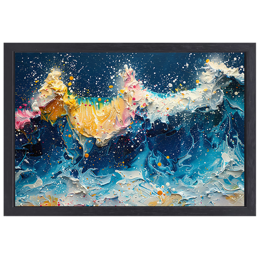 Impressionistische Zeegezicht canvas met baklijst