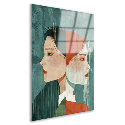 Artistieke moderne portretten van een stel acrylglas