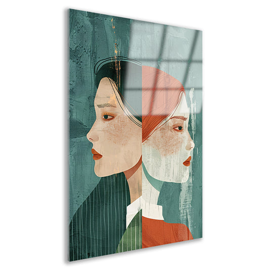 Artistieke moderne portretten van een stel acrylglas