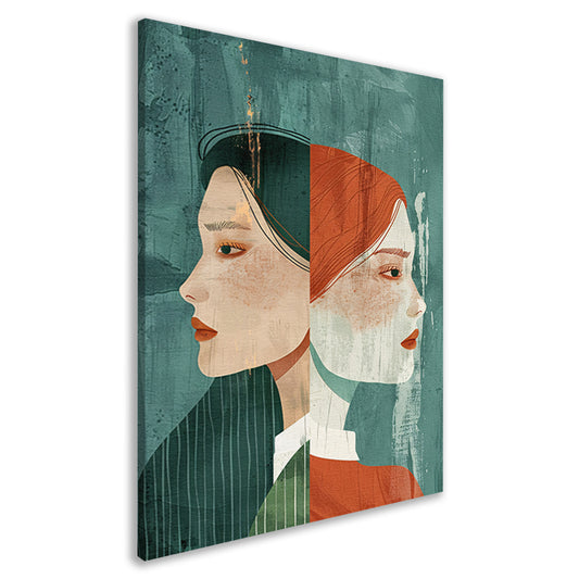 Artistieke moderne portretten van een stel canvas