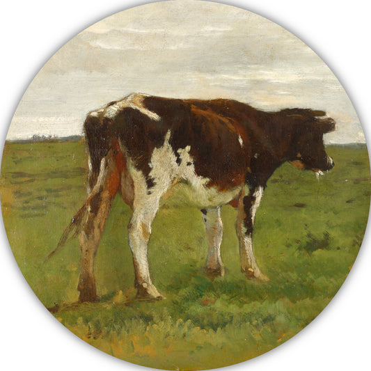 Studie van een kalf - Anton Mauve aluminium muurcirkel