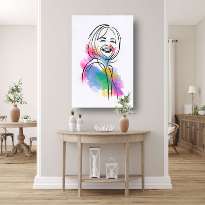 Een spectrum van vreugde: Lachend vrouwenportret acrylglas