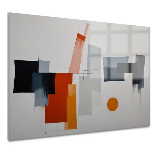 Abstracte vormen en kleuren in balans acrylglas