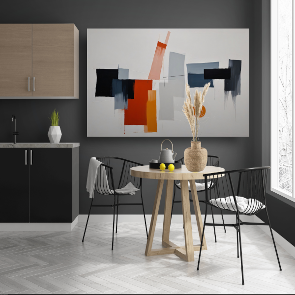 Abstracte vormen en kleuren in balans poster