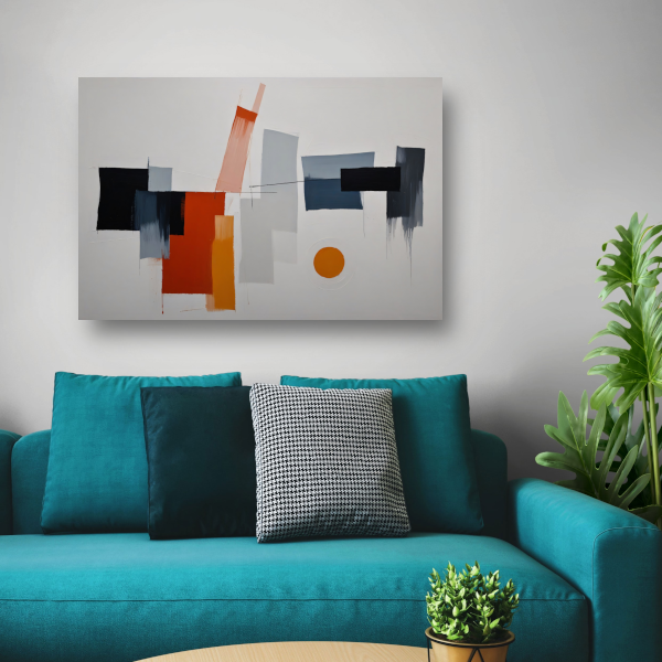 Abstracte vormen en kleuren in balans poster