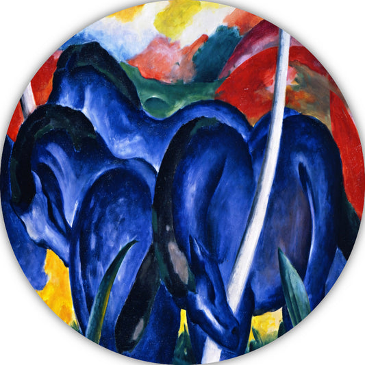 Grote Blauwe Paarden - Franz Marc aluminium muurcirkel