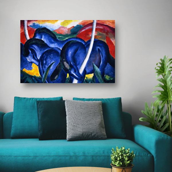 Grote Blauwe Paarden - Franz Marc poster