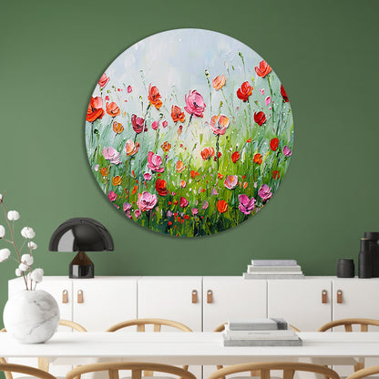 Wilde bloemen in zomerse weide schilderij forex muurcirkel