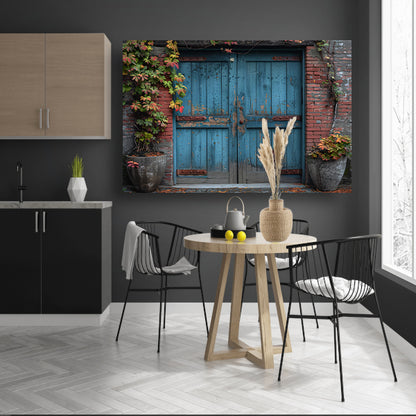 Minimalistisch Blauwe Deuren canvas