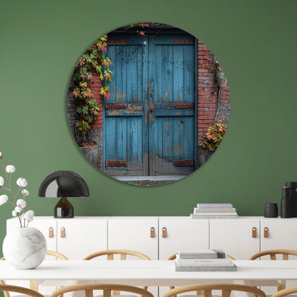 Minimalistisch Blauwe Deuren aluminium muurcirkel