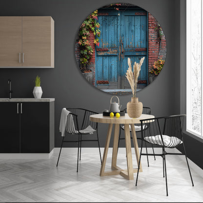 Minimalistisch Blauwe Deuren aluminium muurcirkel