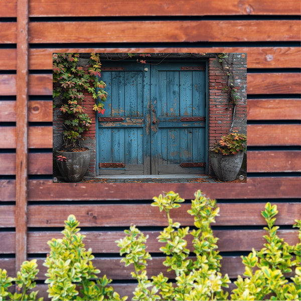 Minimalistisch Blauwe Deuren tuinposter