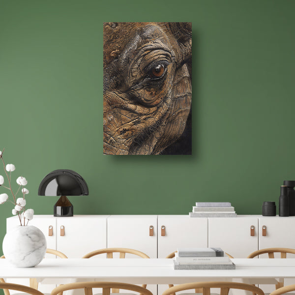 Realistisch schilderij van een dierenoog canvas