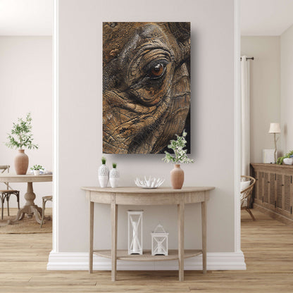 Realistisch schilderij van een dierenoog canvas