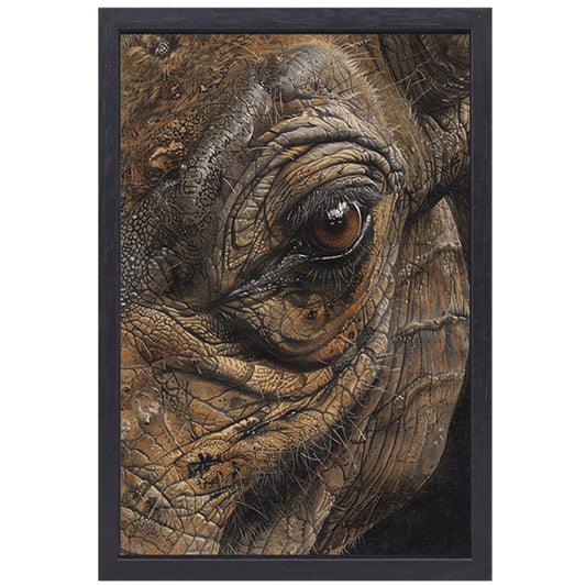 Realistisch schilderij van een dierenoog canvas met baklijst