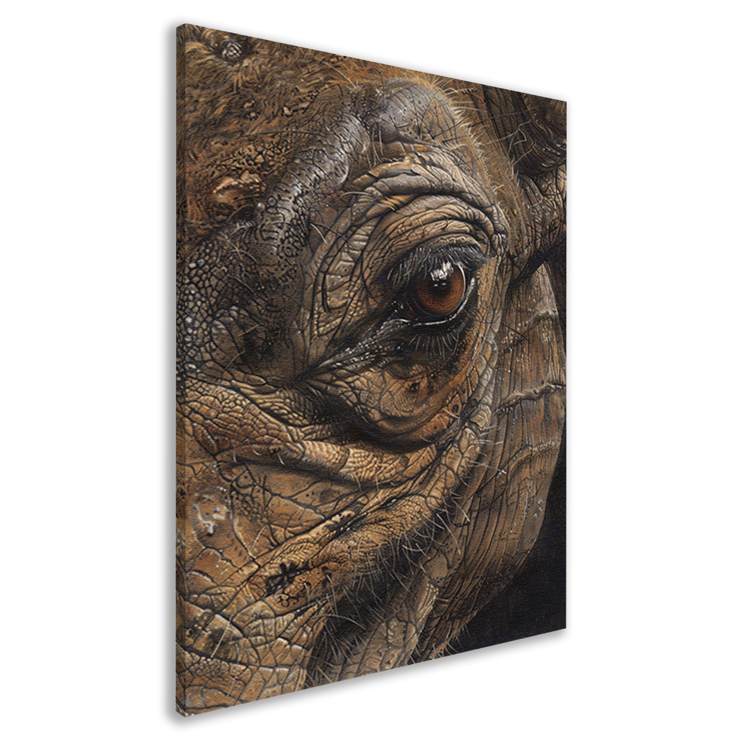 Realistisch schilderij van een dierenoog canvas