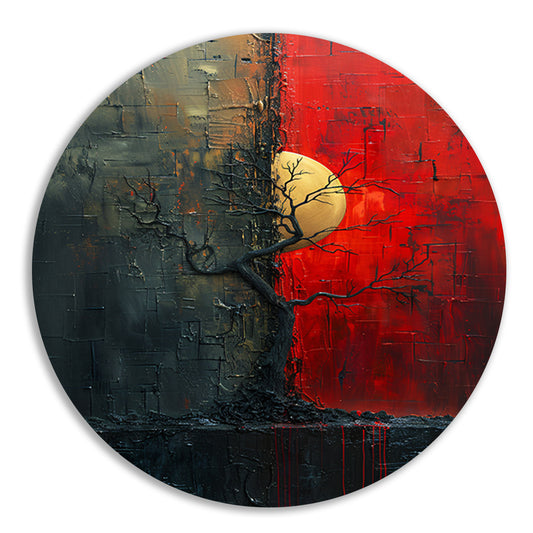 Abstract Boom tussen Dag en Nacht forex muurcirkel