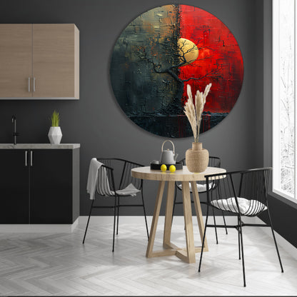 Abstract Boom tussen Dag en Nacht forex muurcirkel