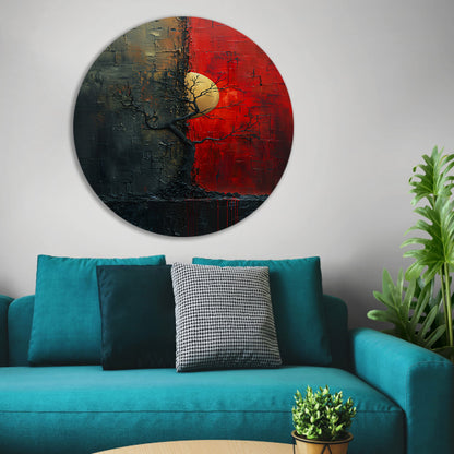 Abstract Boom tussen Dag en Nacht forex muurcirkel