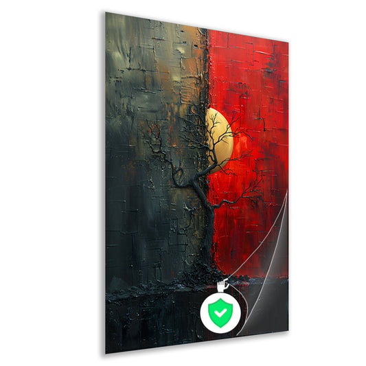 Abstract Boom tussen Dag en Nacht poster