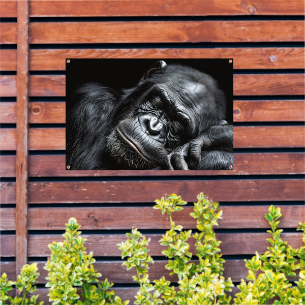 De stille contemplatie van een gorilla tuinposter