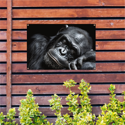 De stille contemplatie van een gorilla tuinposter