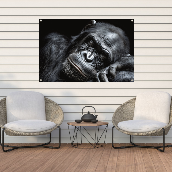 De stille contemplatie van een gorilla tuinposter