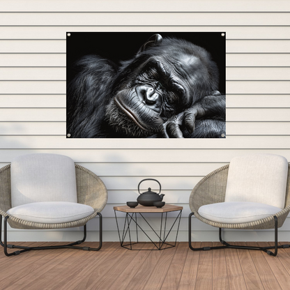 De stille contemplatie van een gorilla tuinposter