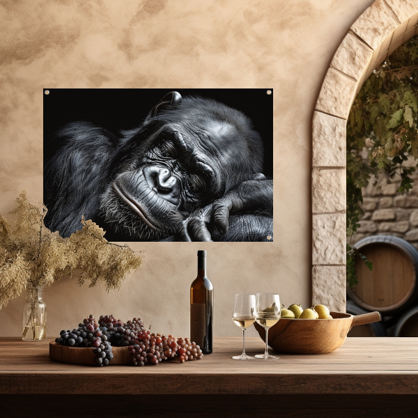 De stille contemplatie van een gorilla tuinposter