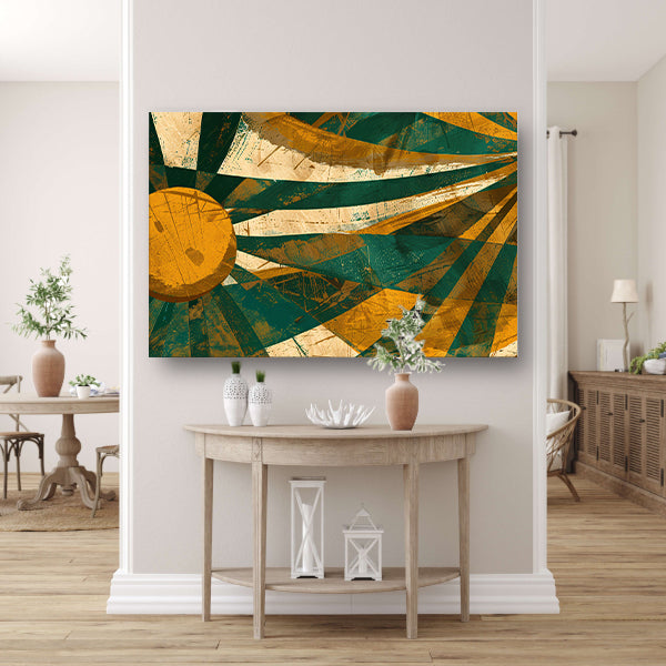Abstracte Zonnestralen op Aarde Tintenposter