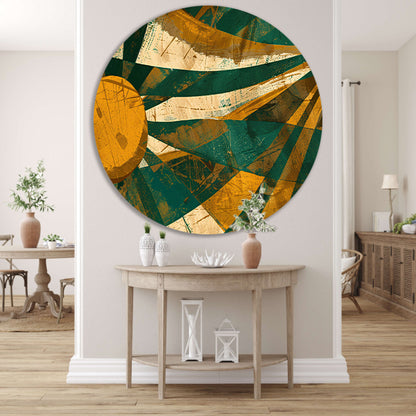 Abstracte Zonnestralen op Aarde Tinten forex muurcirkel