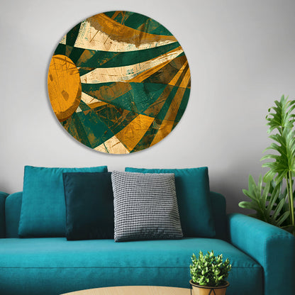 Abstracte Zonnestralen op Aarde Tinten forex muurcirkel