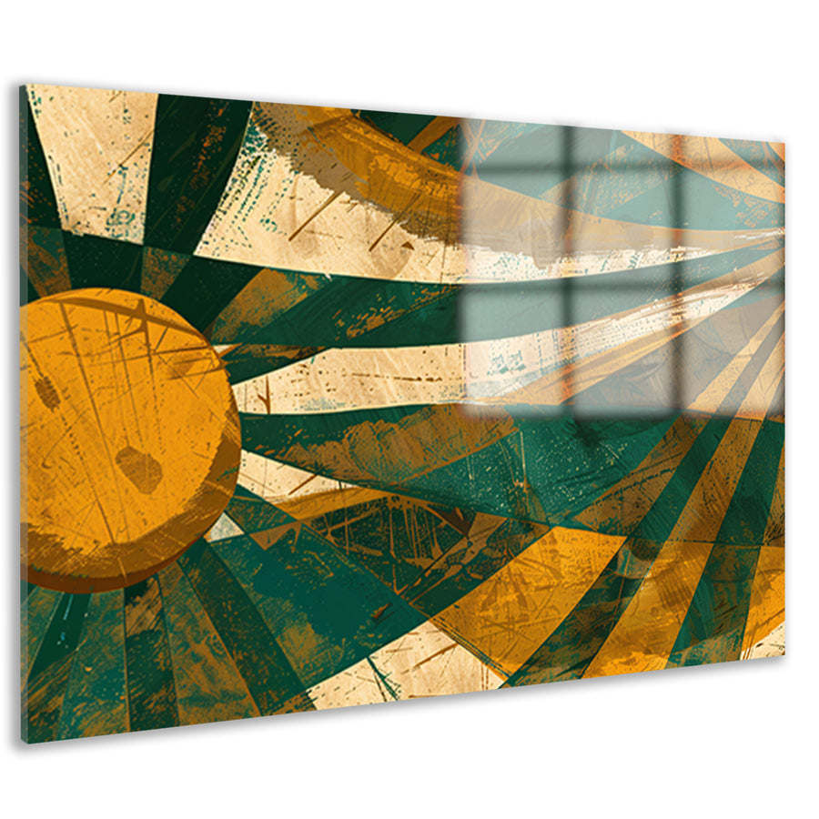Abstracte Zonnestralen op Aarde Tinten acrylglas