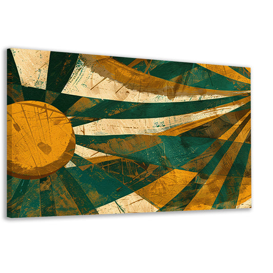 Abstracte Zonnestralen op Aarde Tinten canvas