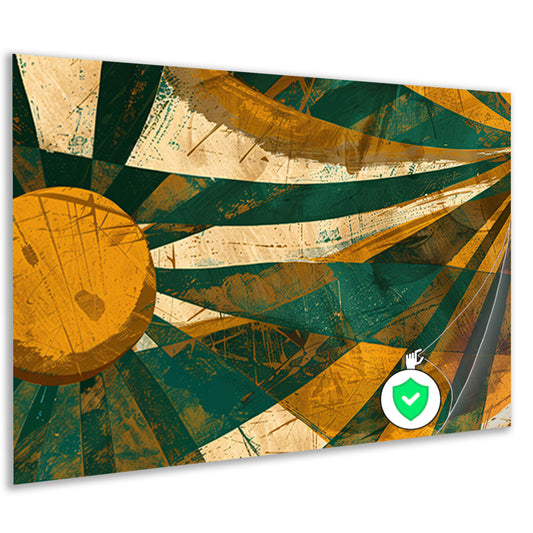 Abstracte Zonnestralen op Aarde Tintenposter