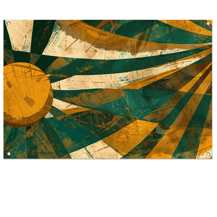 Abstracte Zonnestralen op Aarde Tinten tuinposter
