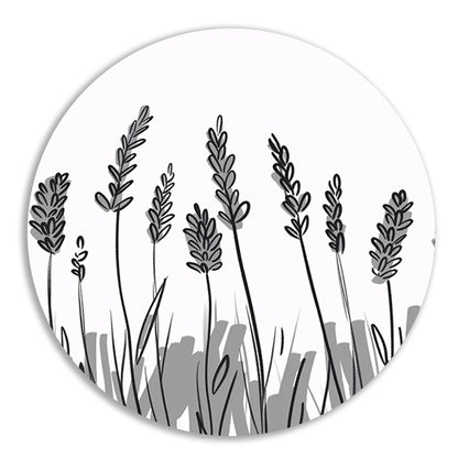 Minimalistische zwart-wit lavendel tekening forex muurcirkel