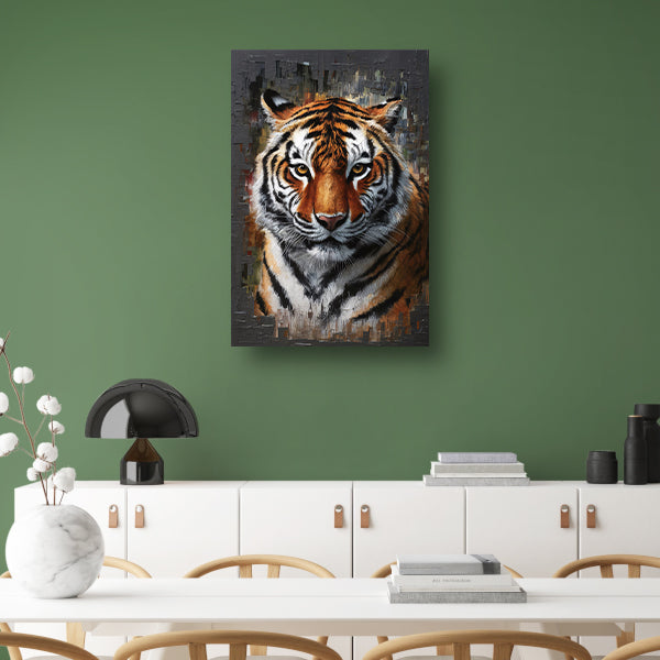 De indringende blik van de moderne tijger poster