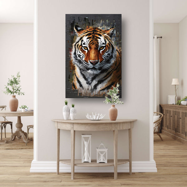 De indringende blik van de moderne tijger poster