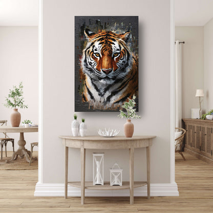 De indringende blik van de moderne tijger poster