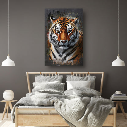 De indringende blik van de moderne tijger poster