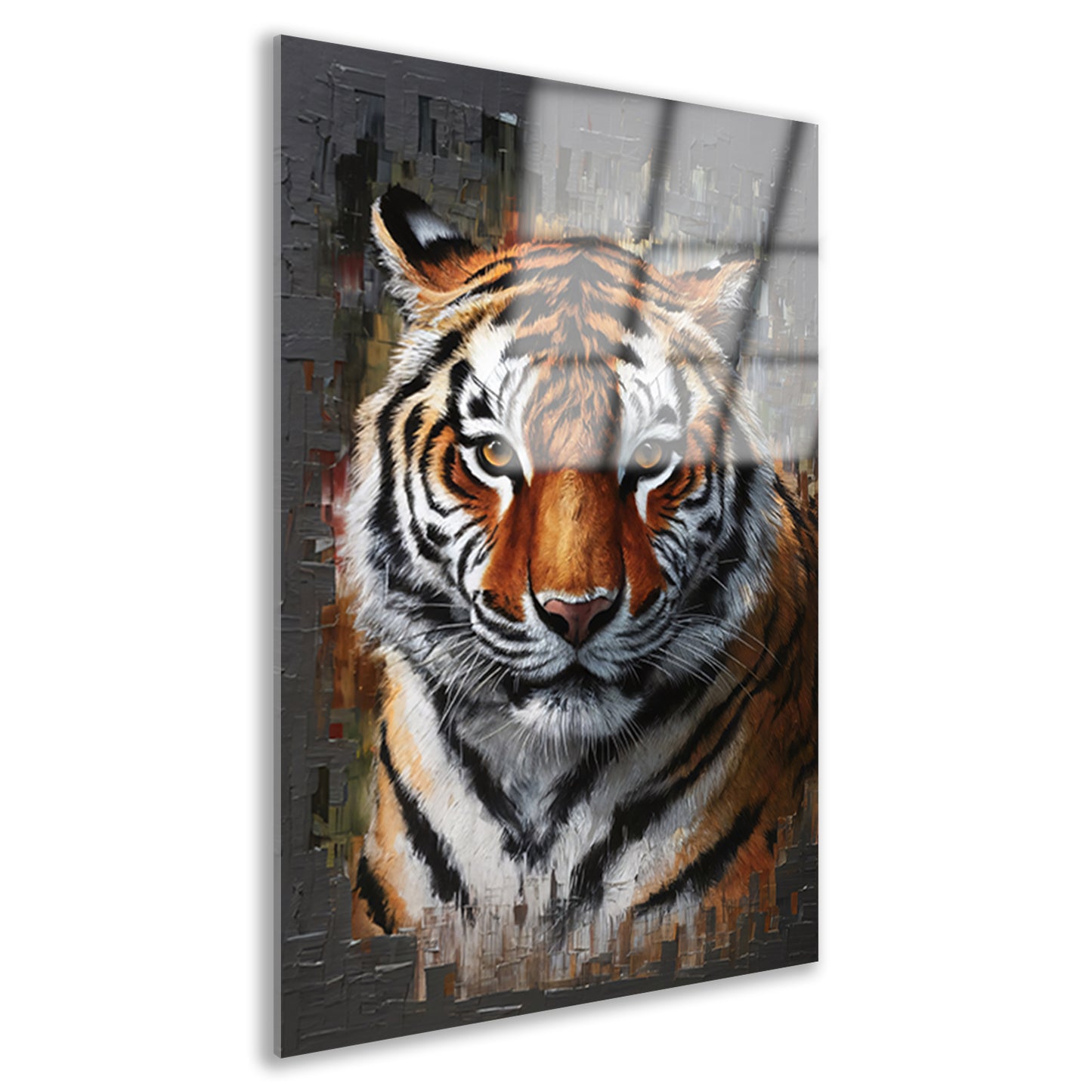 De indringende blik van de moderne tijger acrylglas
