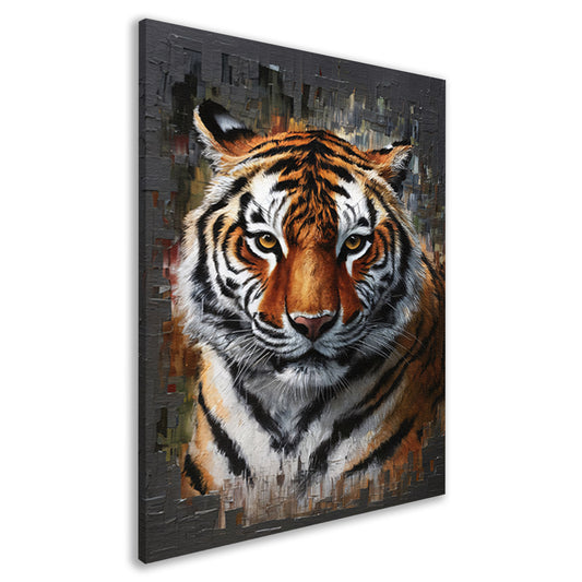 De indringende blik van de moderne tijger canvas
