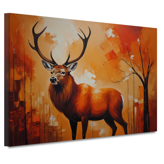 Impressionistisch Hert in Warme Herfsttinten canvas