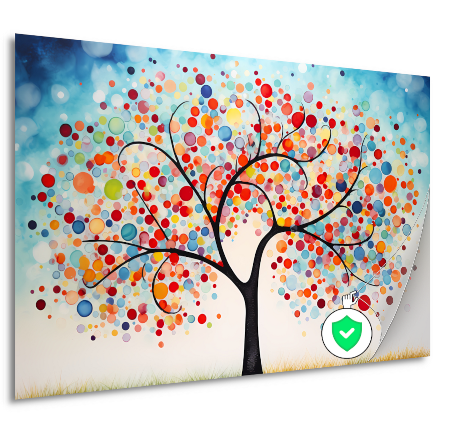 Boom met gekleurde cirkels poster