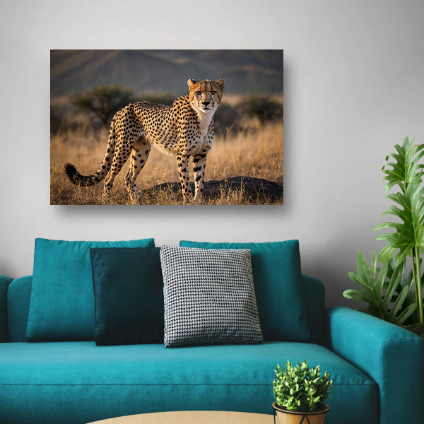Prachtige cheeta in zijn natuurlijke omgeving poster